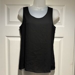 Express Black Sheer Sleeveless Split-Back Top (Size S)